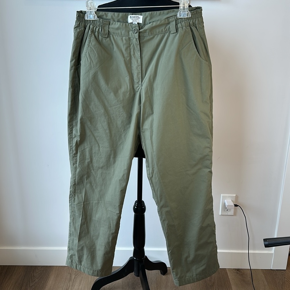 Fleece Lined Pants Hiking Pants Mountain Warehouse Olive Green Twill - Picture 4 of 11